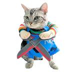 Halloween Costume Cat Funny Outfit Wi/ Adjustable Straps Scissor-Shaped Suit For Dogs