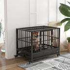 PawHut 36" Heavy Duty Dog Crate Metal Cage Kennel
