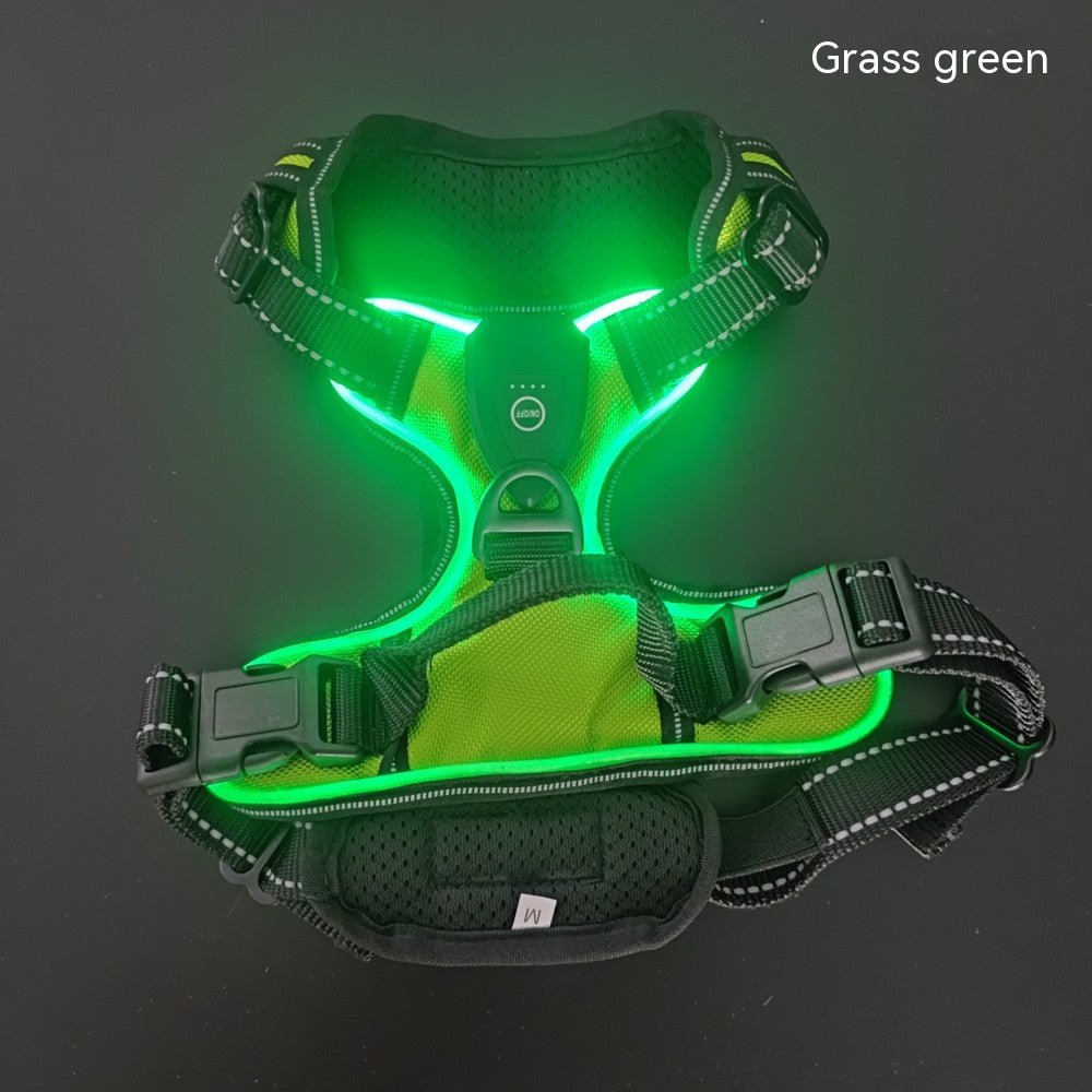 LED Luminous Night Walking Dog Car Accident Prevention Adjustable Flash Dogs Cats Vest
