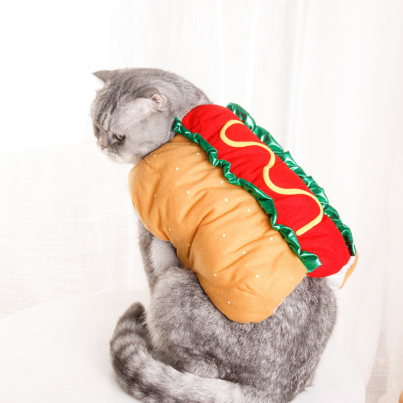 Pet Dog and Cat Costume, Cute Hot Dog Sandwich, Funny Hot Dog Clothes, Cat Costume