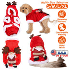 Pet Christmas Clothes Santa Claus Reindeer Antlers  New Year Coat Small Medium Dogs Cats