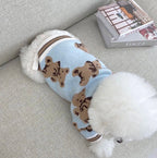 Dog Cat Sweater Preppy Style V-neck Striped Vest  Winter Warm Clothes Apparel Dogs Cats