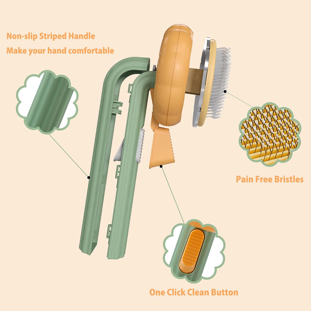 Self Cleaning Slicker Comb For Dog Cat Puppy Rabbit, Grooming Brush Tool