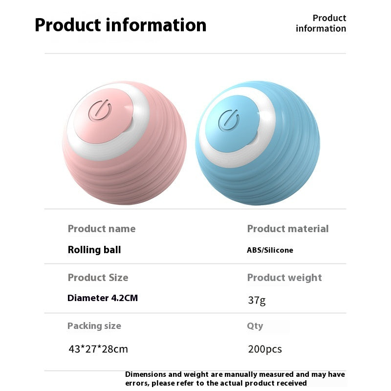 Smart Dog Toy Electronic Interactive Moving Ball USB Automatic Bouncing For Puppy's & Cats