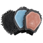 Pet Bathing Brush 2-in-1 Glove For Brushing, Massaging, Drying Grooming Kit For Dog Cat