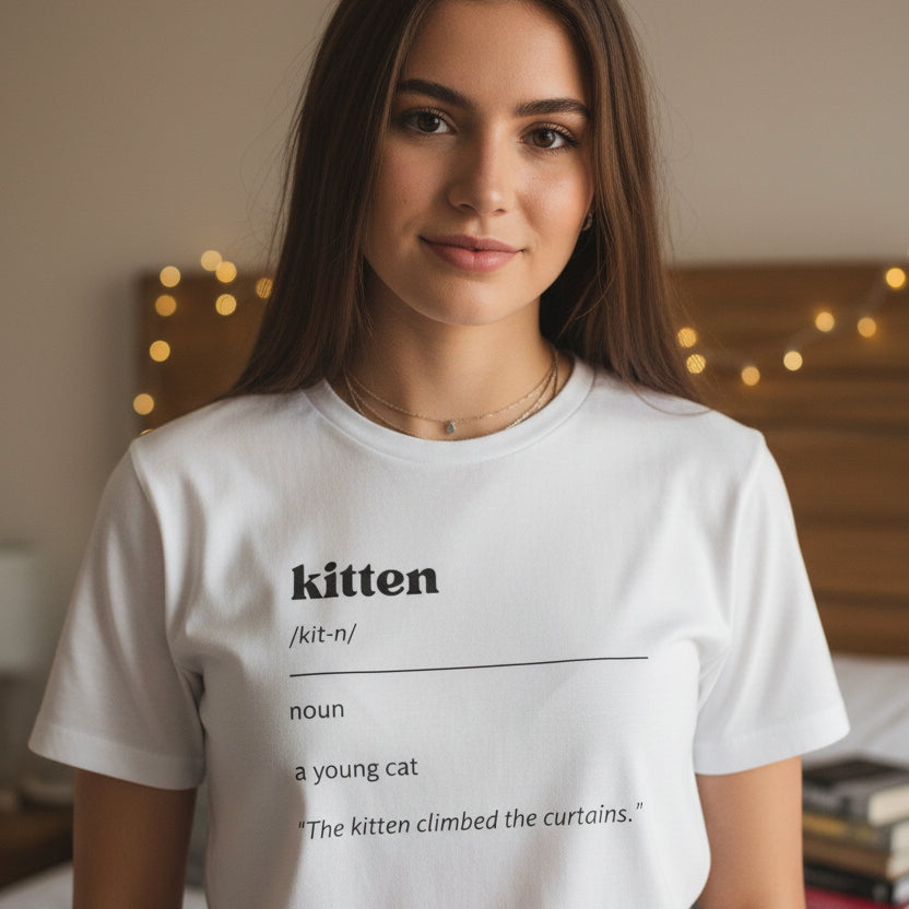 Kitten Definition Women's Softstyle Tee – Funny Cat Lover Shirt