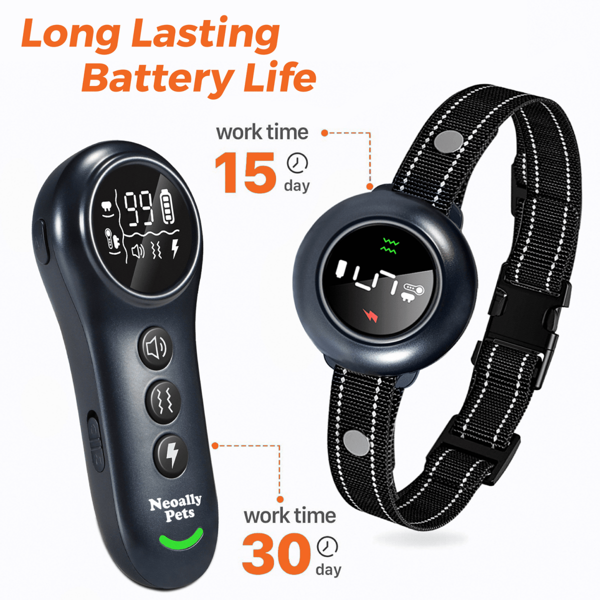 2-in-1 Training & Bark Control Collar Automatic, 5-150lbs Dogs Rechargeable, Waterproof