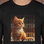 Sittin' Kitten Long Sleeve Tee for Cat Lovers
