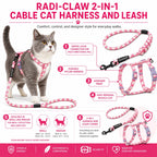 Touchcat 'Radi-Claw' Durable Cable Cat Harness and Leash Combo