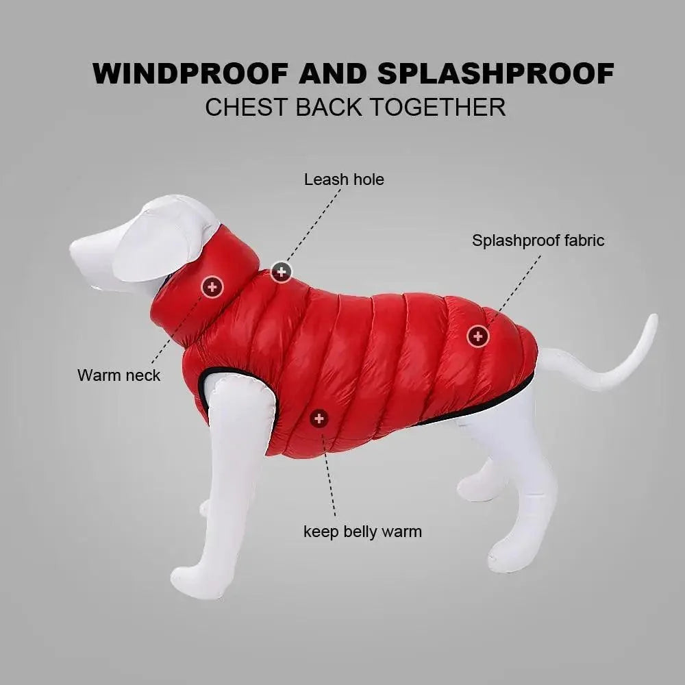 Warm Winter Dog Clothes Reversible Coat 3 Layer Thick Waterproof for Small Large Dogs