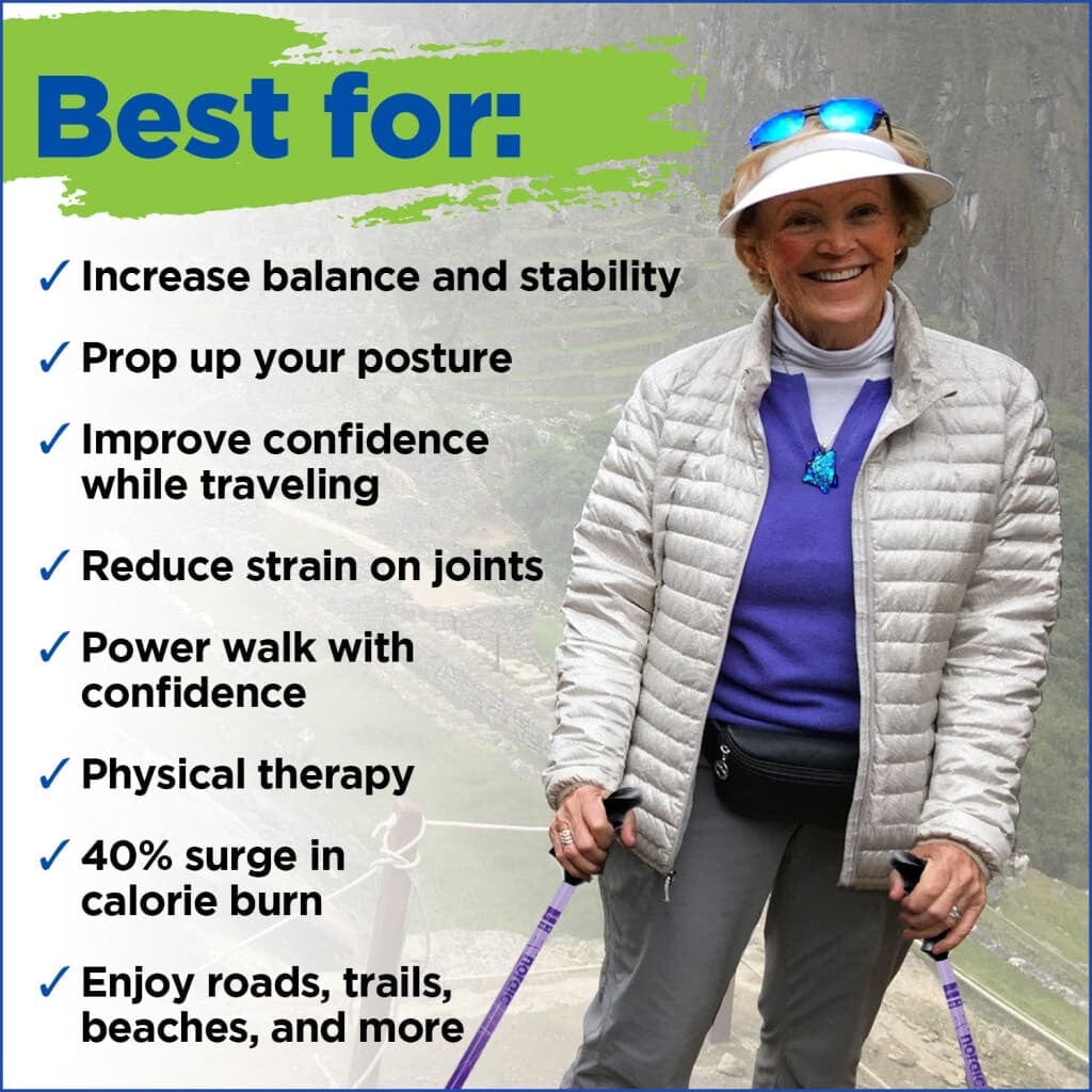Motivator Swift Connect Travel Poles for Balance and Rehab - Patented Stability Grips