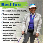 Motivator Swift Connect Travel Poles for Balance and Rehab - Patented Stability Grips
